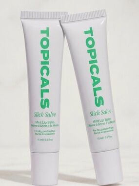 2 TOPICALS Mint Slick Salve Lip Balm - 15ml each MSRP 32.00 NO BOX
